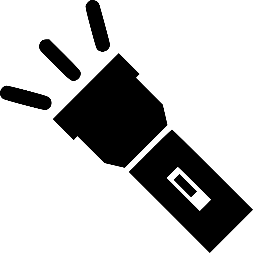 A Black And White Outline Of A Flashlight