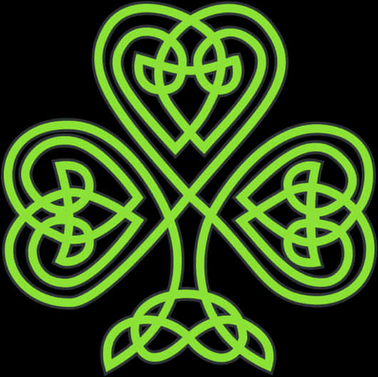 A Green Shamrock With Hearts