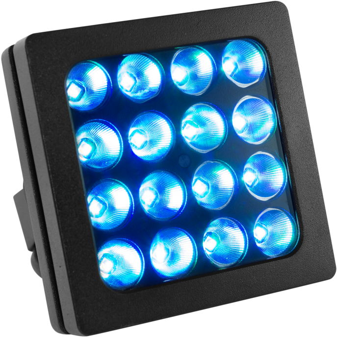 A Square Black Square With Blue Lights