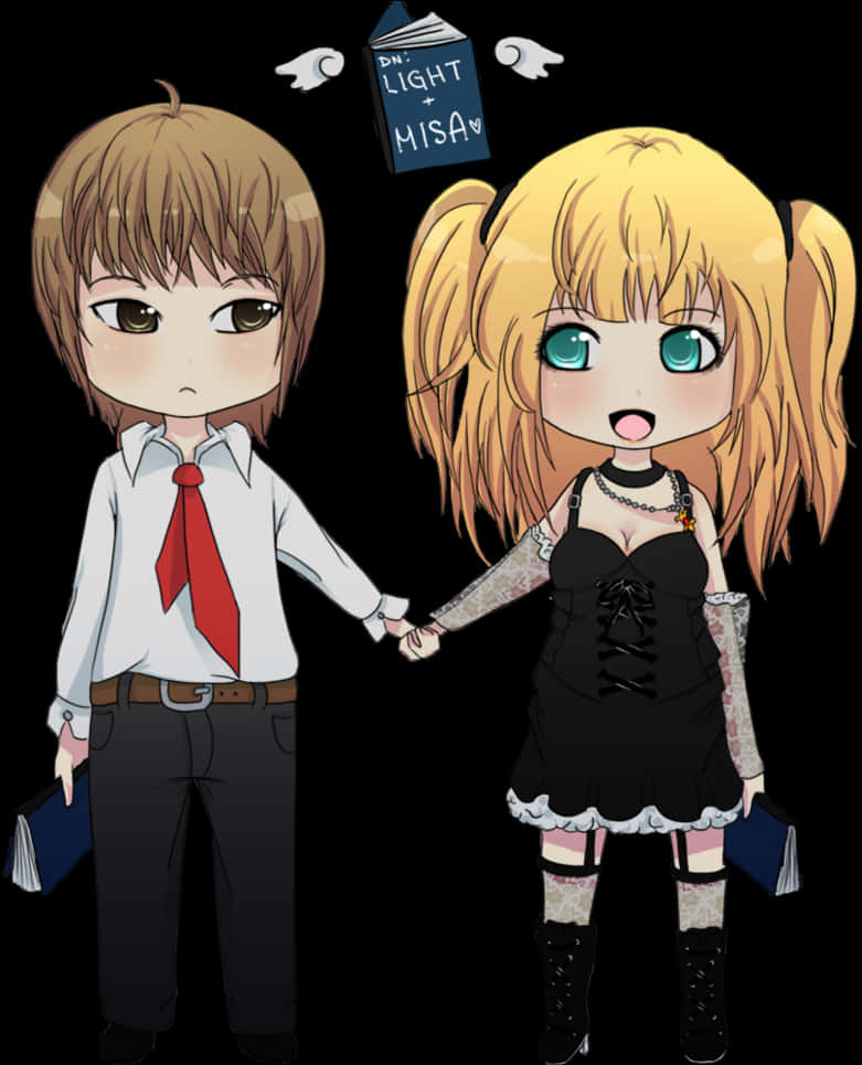 A Cartoon Of A Boy And Girl Holding Hands