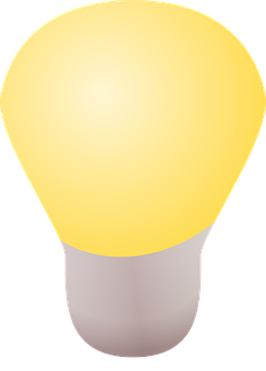 A Light Bulb With A Yellow Light