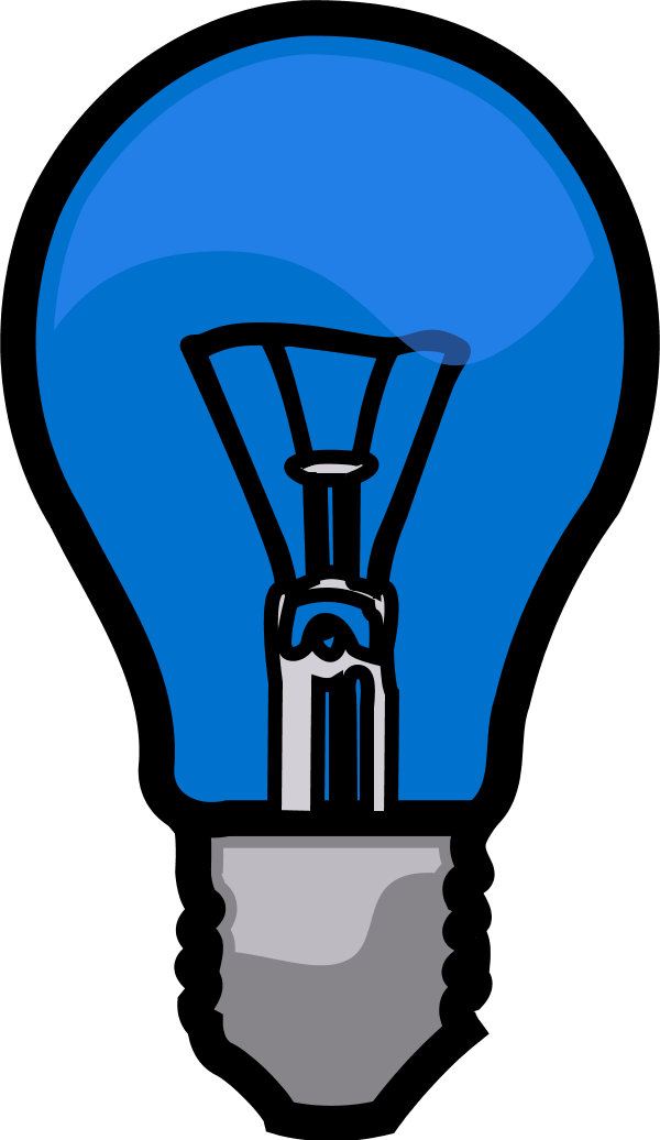 A Blue Light Bulb With A Black Background