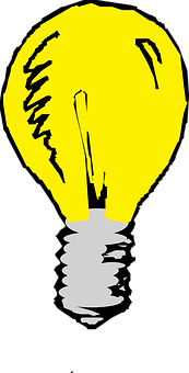 A Yellow Light Bulb With A Black Background