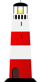 A Red And White Striped Traffic Light