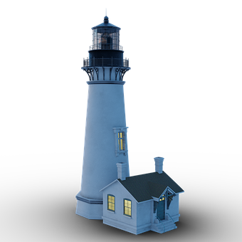 A Lighthouse And A Small House