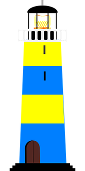 A Yellow And Blue Striped Object