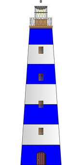 A Blue And Grey Lighthouse