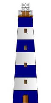 A Blue And White Lighthouse