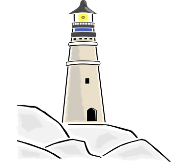 A Lighthouse On A Rocky Hill