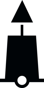 A Black Rectangular Object With A Light On It