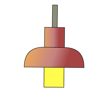 A Red And Yellow Light Fixture