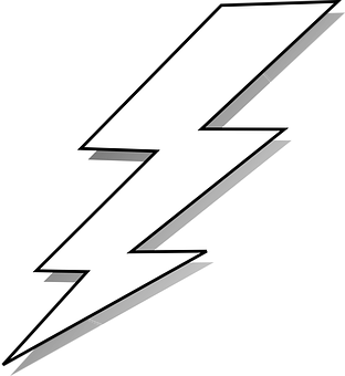 A Black And White Lightning Bolt