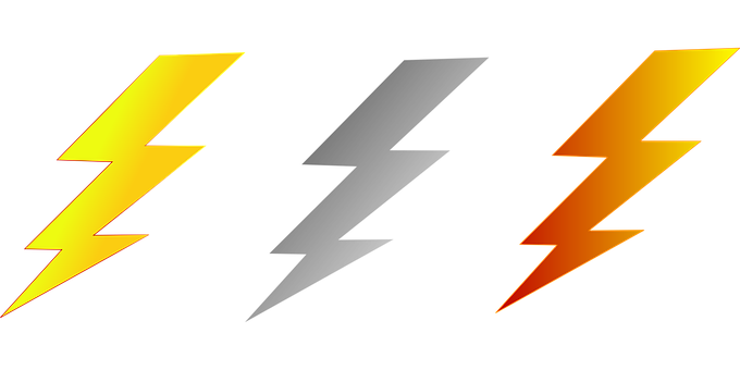 A Yellow And Orange Lightning Bolt