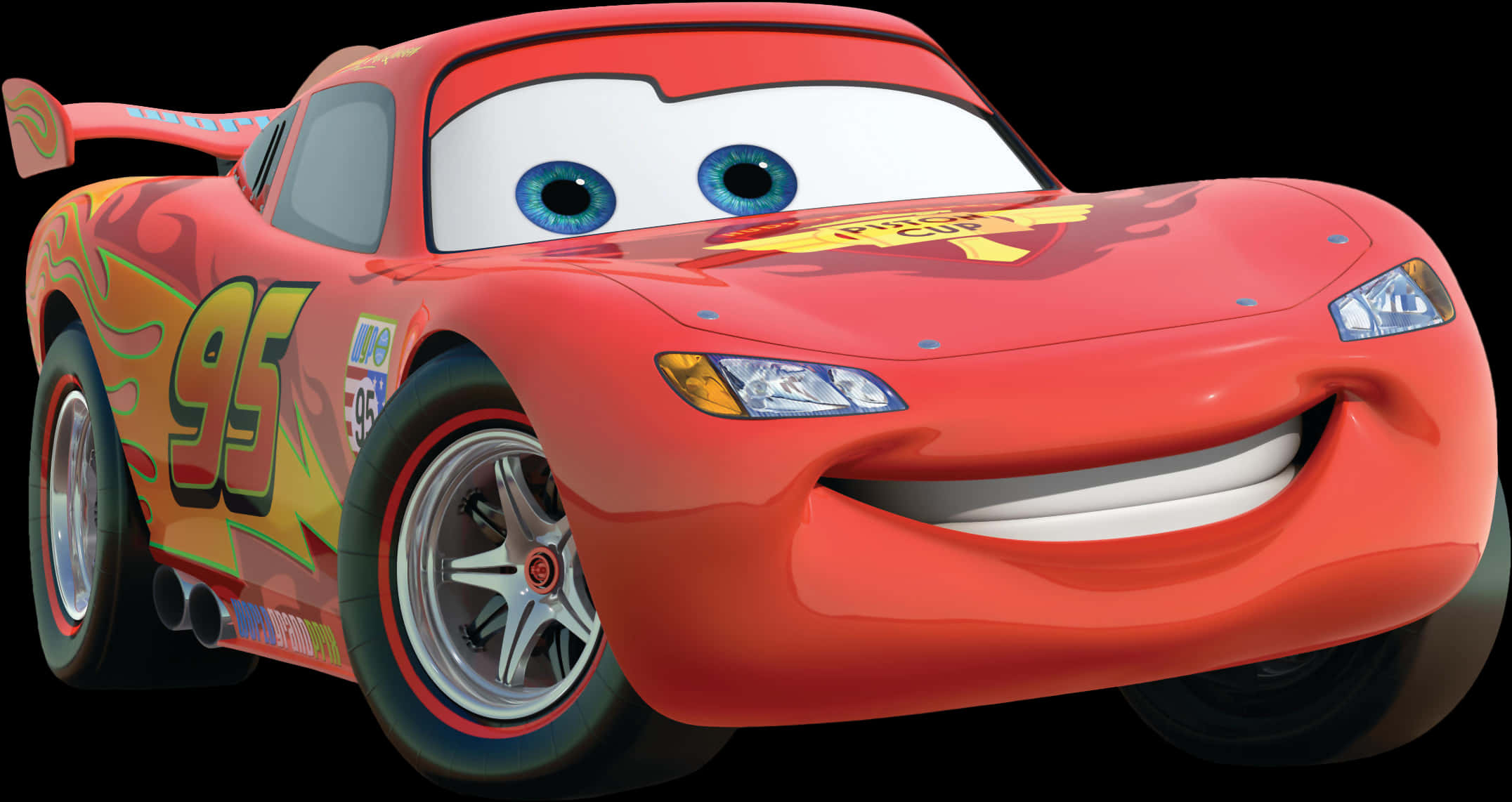 A Red Car With A Smiling Face
