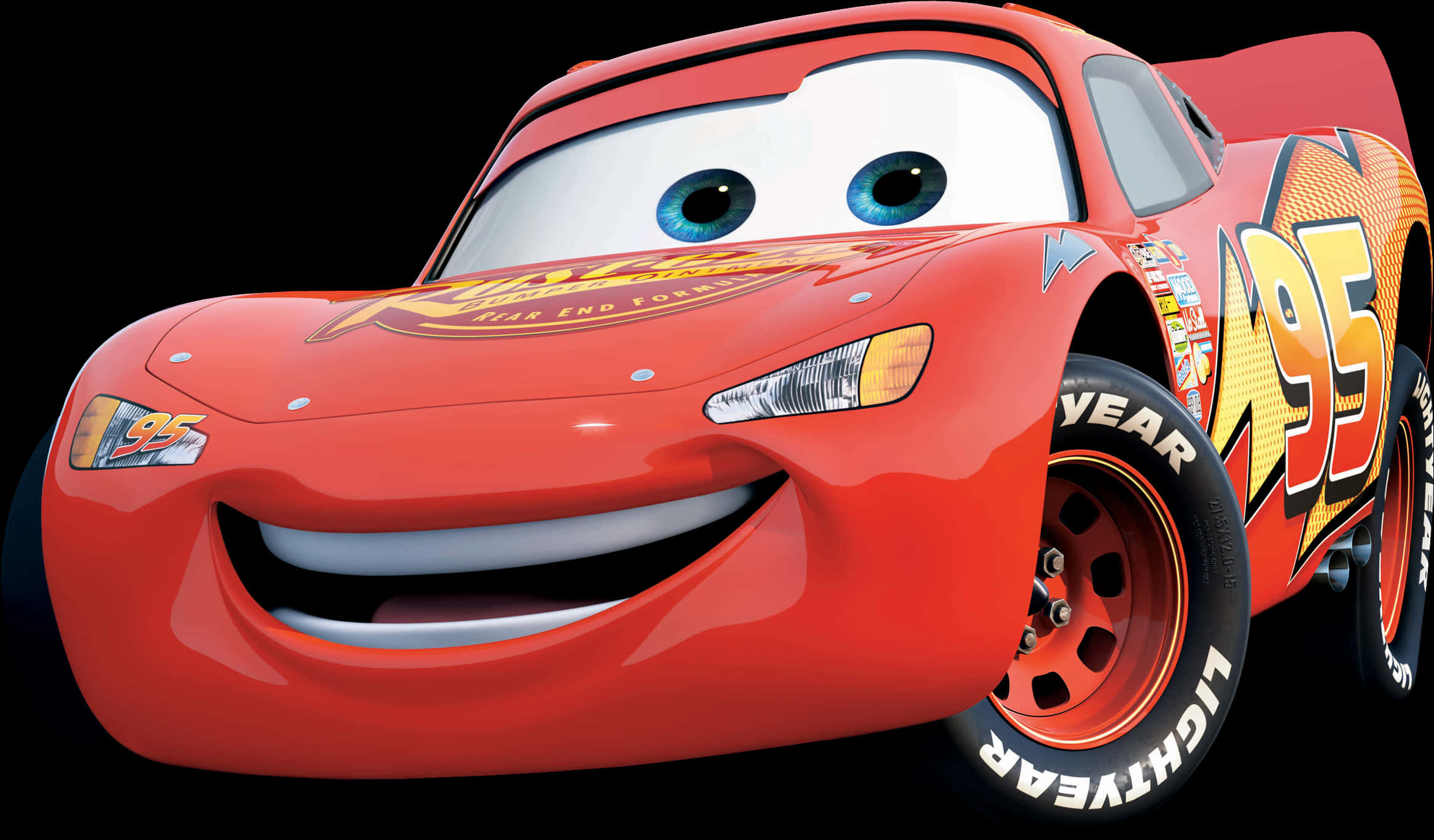 A Cartoon Car With A Smiling Face