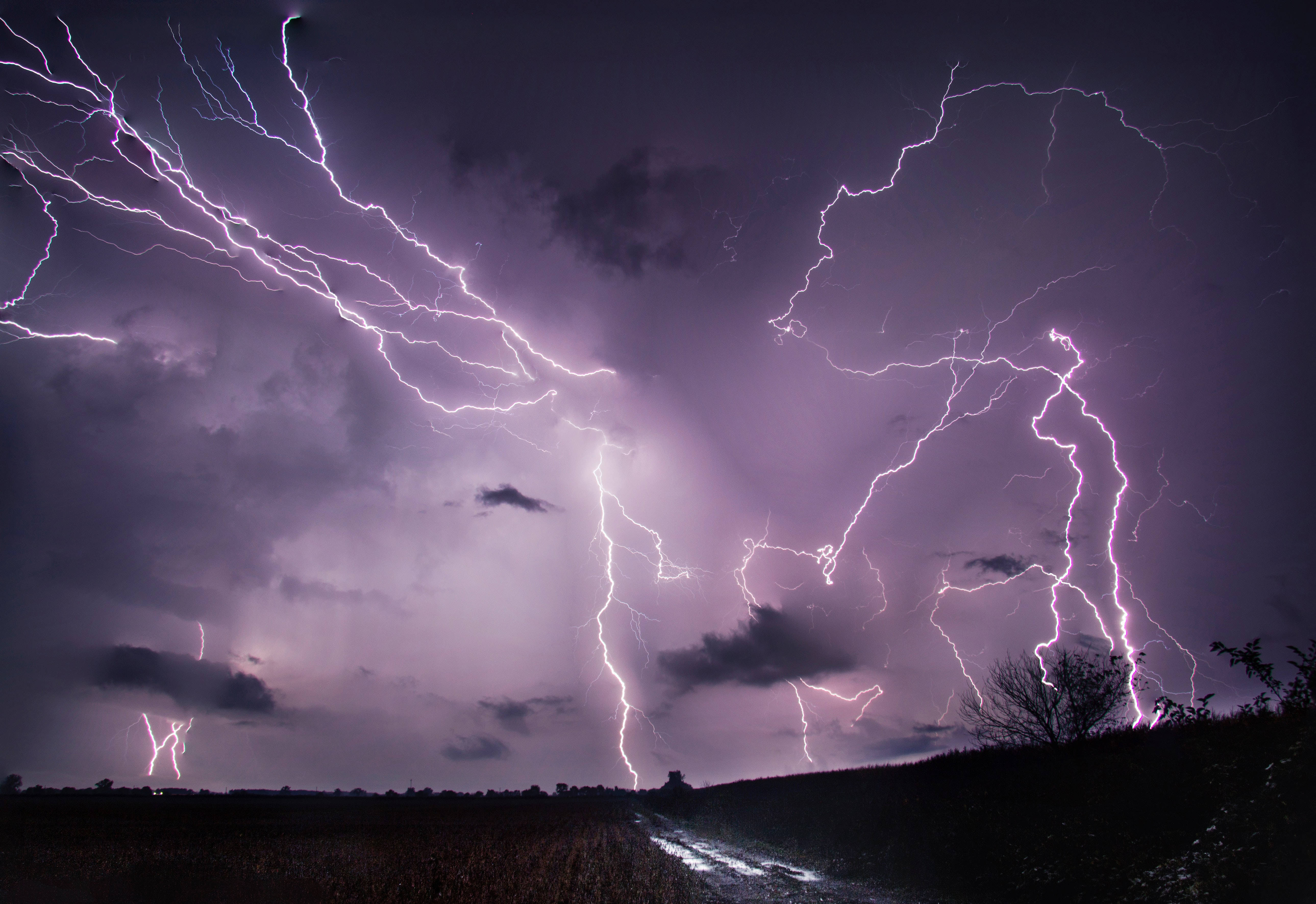 Lightning During Stormy Night