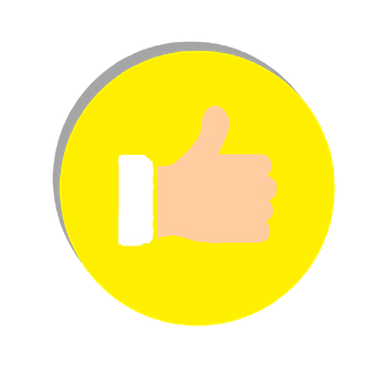 A Yellow Circle With A Hand Giving A Thumbs Up