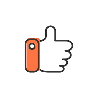 A Thumb Up Symbol With A Red Object