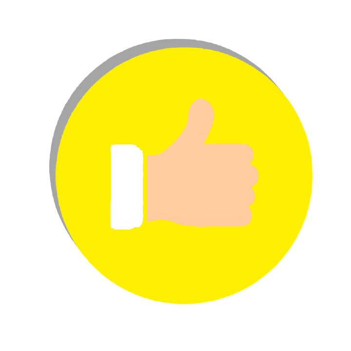 A Yellow Circle With A Hand Giving A Thumbs Up