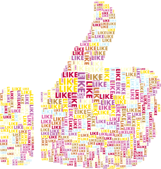 A Thumb Up Made Of Colorful Text