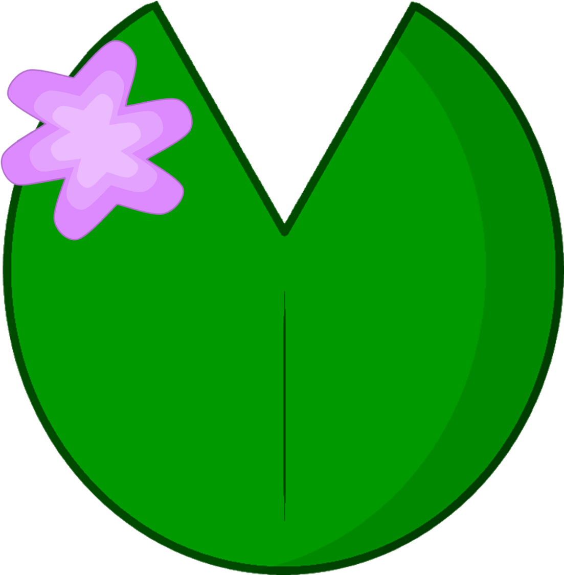 A Green Leaf With A Purple Flower
