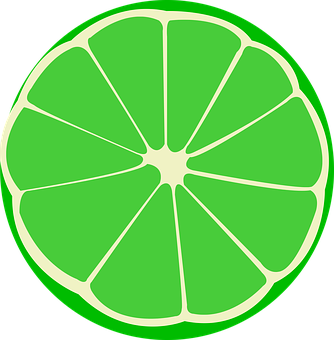 A Lime Slice With White Lines On It
