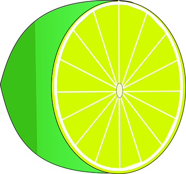 A Lime Slice With A Black Background