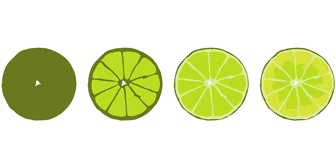 A Lime Slices On A Black And White Background