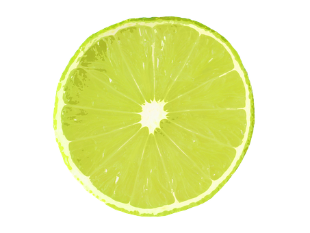A Lime Slice With A Black Background