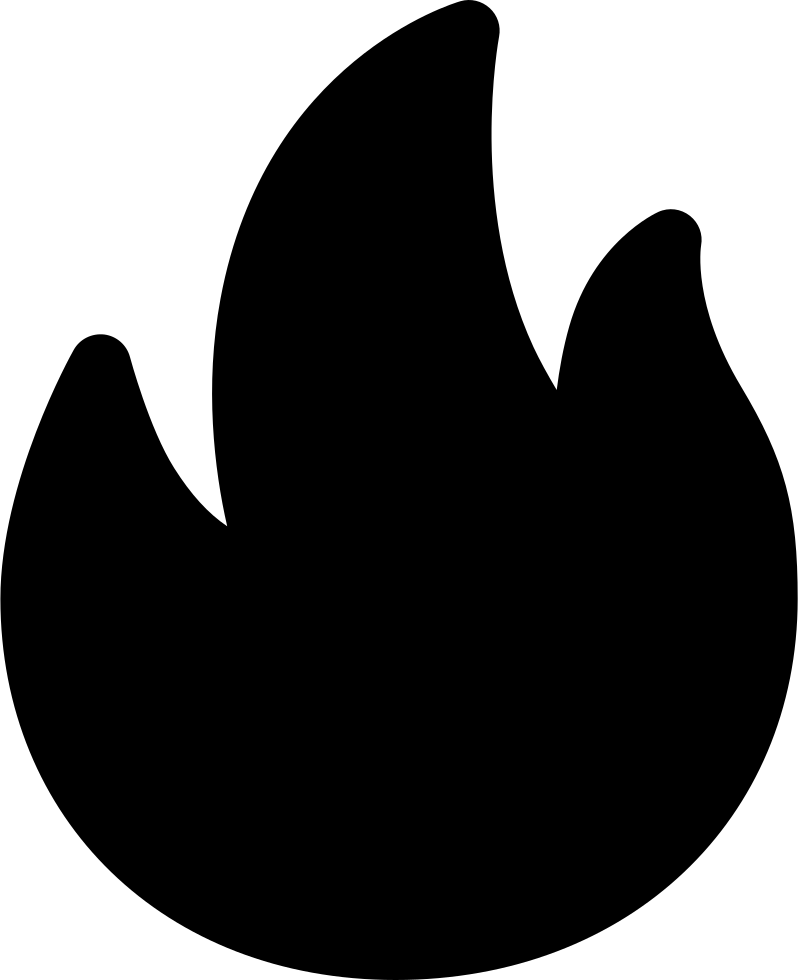 A Black Flame With White Outline