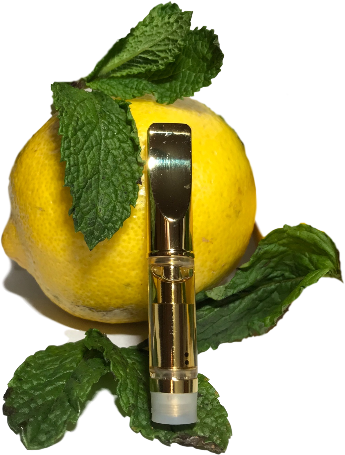 A Lemon With A Metal Object On It