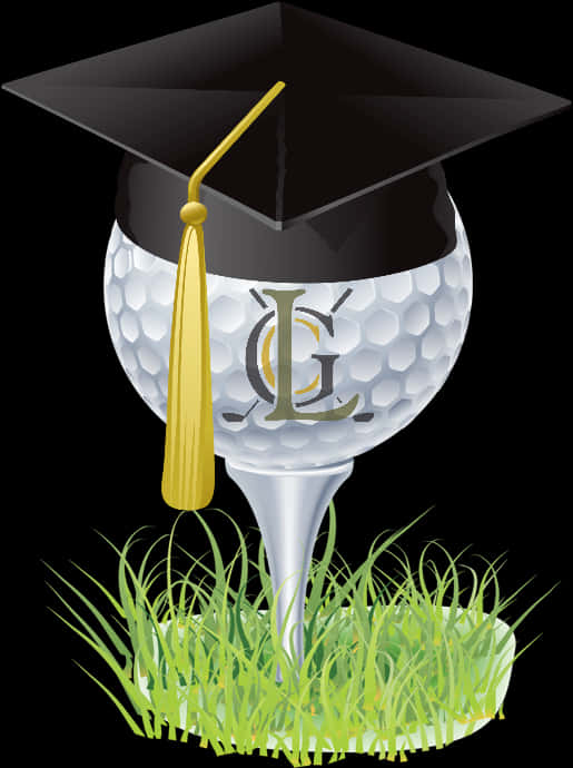 Golf Ball With Graduation Cap