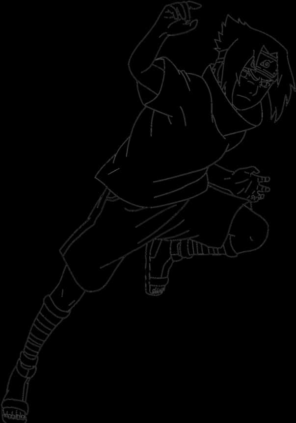 Line Art Of Sasuke