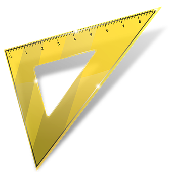 A Yellow Triangle Ruler On A Black Background