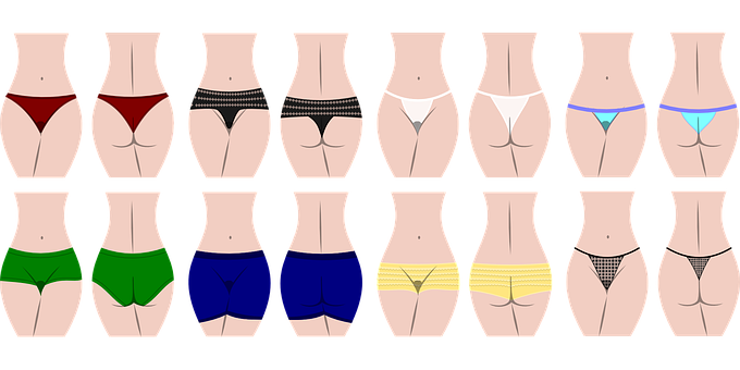 A Woman's Buttocks In Different Colors