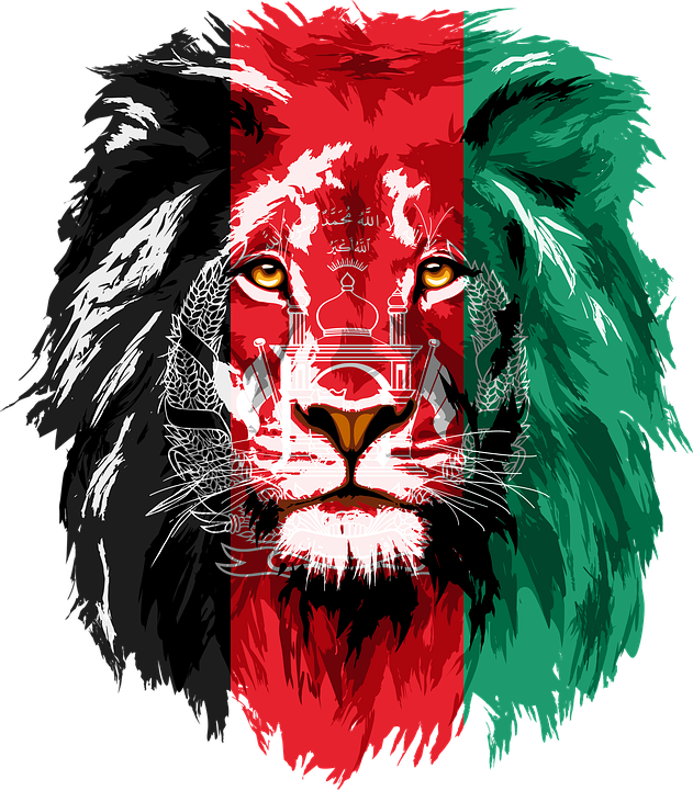 A Lion With A Red And Green Stripe