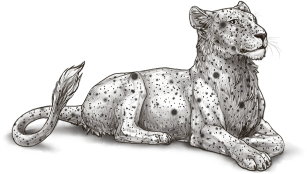 A Drawing Of A Spotted Cat
