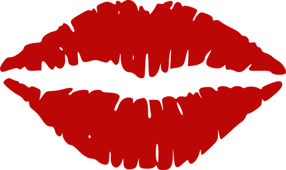 A Red Lips With Black Background