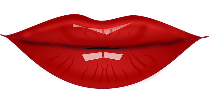 A Close Up Of A Red Lips