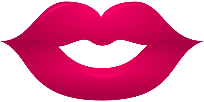 A Pink Lips With White Teeth