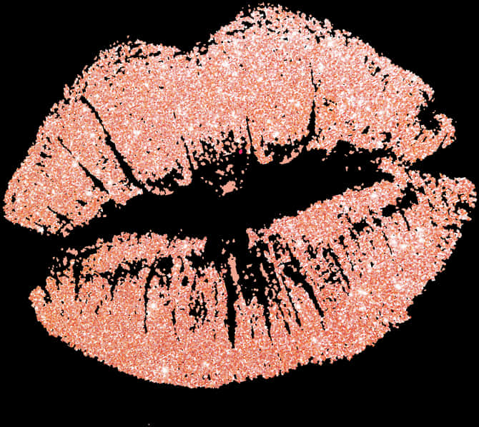 A Pink Lipstick Print On A Black Background
