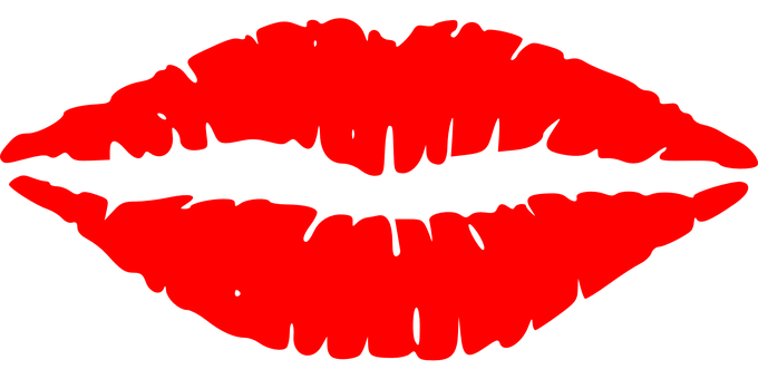 A Red Lips With Black Background