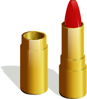 A Red Lipstick In A Gold Tube