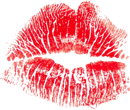 A Red Lipstick Print On A Black Background