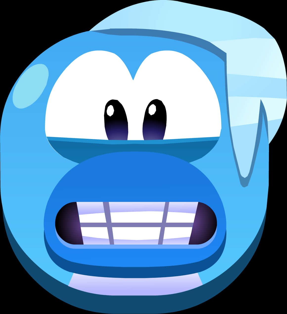 A Cartoon Blue Monster With A Black Background