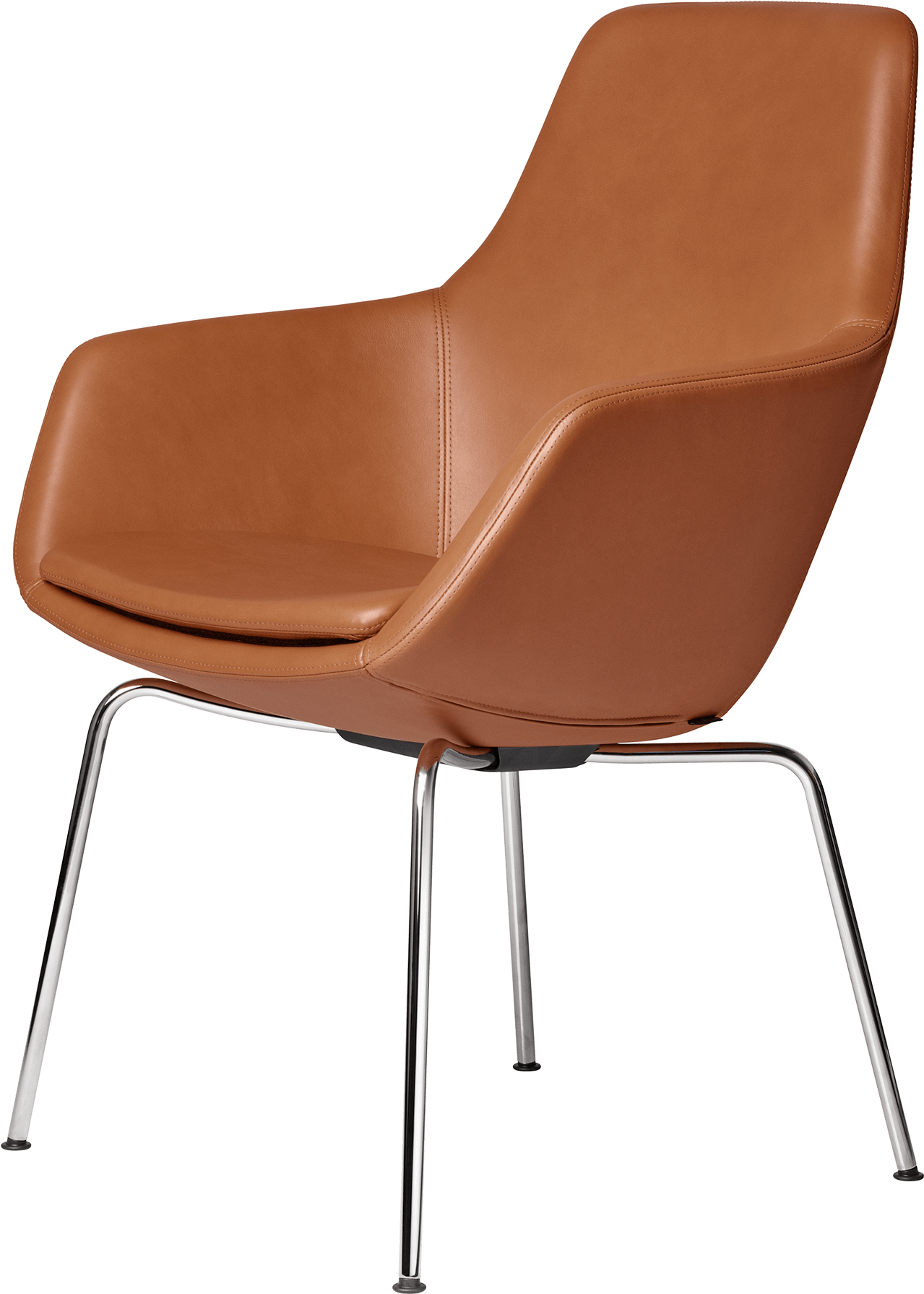 A Brown Chair With Metal Legs
