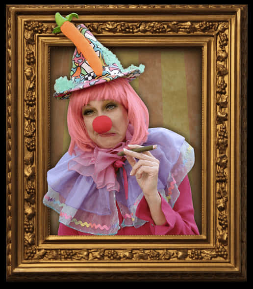 A Woman In A Clown Garment