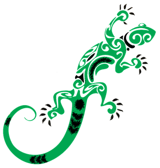 A Green Lizard With Black Spots