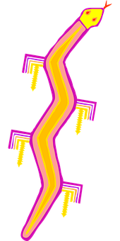A Yellow And Pink Arrow