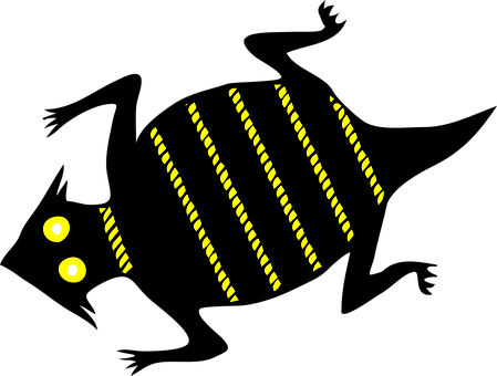 A Yellow And Black Striped Object With Dots And Dots